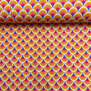 Jersey Stoff Feather Fan by Jojulein Design Muster gelb