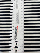 Jersey Stoff Streifen schwarz weiß