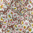 Viskose Crinkle Stoff Webware Blumen braun