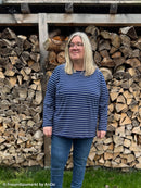 Jersey Stoff Streifen Swafing Isa blau