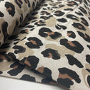 Canvas Stoff Leinenoptik Leo Muster beige