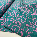 Handgefertigte Batik Baumwolle Muster petrol rosa