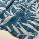 Swafing Ira Leinen Baumwolle Stoff Blumen Muster blau