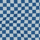 Musselin Stoff Double Gauze Baumwolle Sided Checks blau