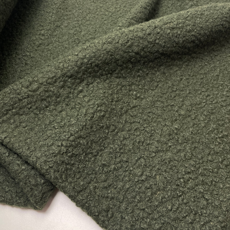 Boucle Stoff Jackenstoff grün