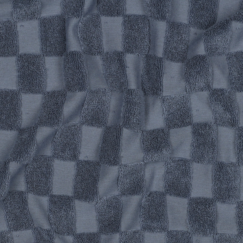 Frottee Jersey Stoff Checks blau