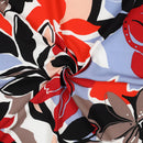 Viskose Stoff Blumen rot bunt