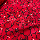 Viskose Jersey Stoff Digital Blumen rot