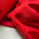 Teddy Boucle Stoff Jackenstoff mit Fleeceabseite rot