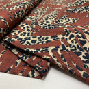 Weiche Baumwolle Stoff für Bekleidung Leo Muster braun