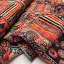 Viskose Stoff mit Muster orange