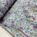 Baumwolle Stoff Webware Streublumen Blumen blau weiß