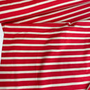 Baumwolle Jersey Stoff Streifen Stripes rot offwhite