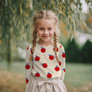 Poppy Jersey Stoff Äpfel Natur offwhite