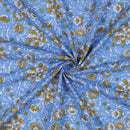Handgefertigte Batik Baumwolle Blumen blau