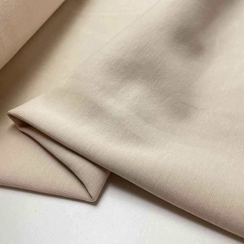 Cotton Interlock Jersey Stoff beige