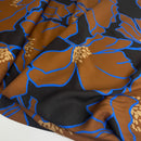 Toptex Viskose Crepe Stoff Blumen braun schwarz