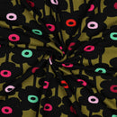 Nerida Hansen angerauter Soft Sweat Stoff Blumen oliv