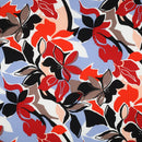 Viskose Stoff Blumen rot bunt