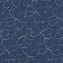 Jeans Baumwolle Webware Stoff Blumen Muster blau