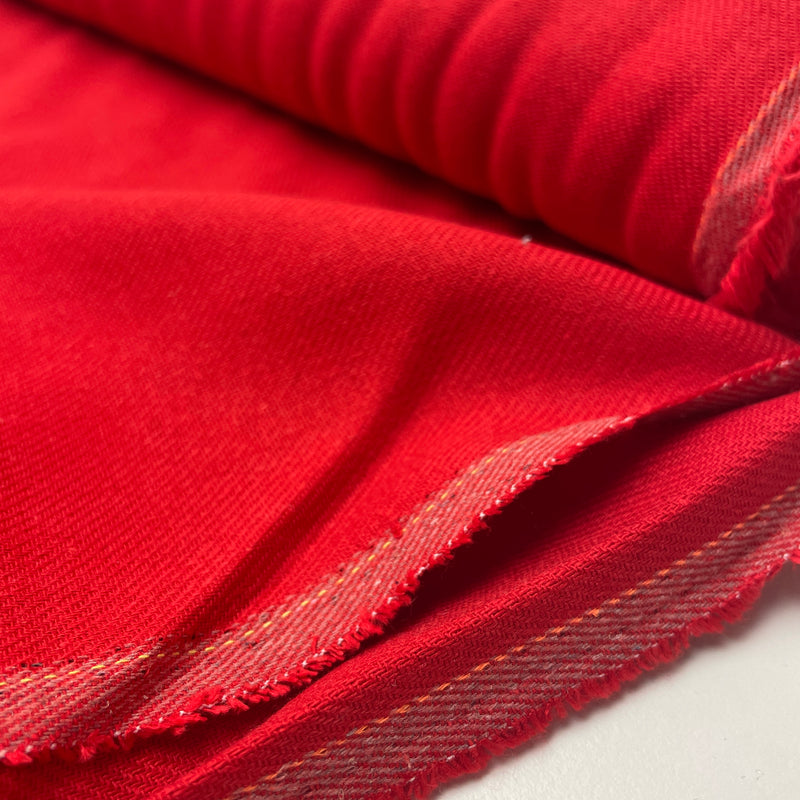 Fibre Mood Viskose Leinen Twill Stoff uni rot