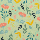 Swafing Spring Baumwolle Stoff Blumen hellgrün