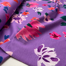 Nerida Hansen French Terry Sweat Stoff Blumen lila