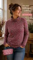 Swafing Elli French Terry Stoff Blumen rosa