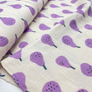 Jennifer Bouron Musselin Double Gauze Baumwolle Birnen flieder