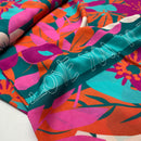 Panel Stoff Ibiza Viskose Voile Flower Border Stripes