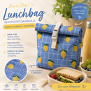 Poppy Design Beschichtete Baumwolle Stoff kariert Zitronen blau