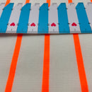 French Terry Sweat  Stoff Streifen neon orange weiß
