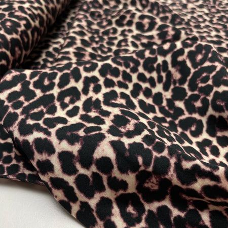 Viskose Satin Digital Stoff Leo beige