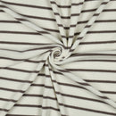 Kurzfloorfrottee Frottee Streifen ecru/taupe