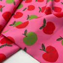 Poppy Fruit Baumwolle Stoff Äpfel pink