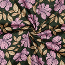 Cotton Satin Baumwolle Blumen grün