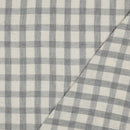 Musselin Double Gauze Leinen Baumwolle kariert grau