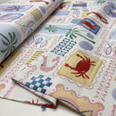 Canvas Stoff Sommer Patchwork bunt