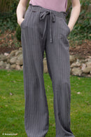 Swafing Landshut Leinen Viskose Stoff Streifen grau