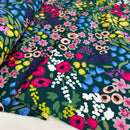 Swafing Malibou French Terry Sweat Stoff Blumen grün