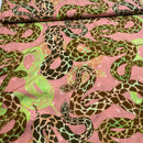 Viskose Jacquard Stoff Webware Schlangen Muster rosa