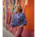 Nerida Hansen Cotton Satin Baumwolle Blumen blau