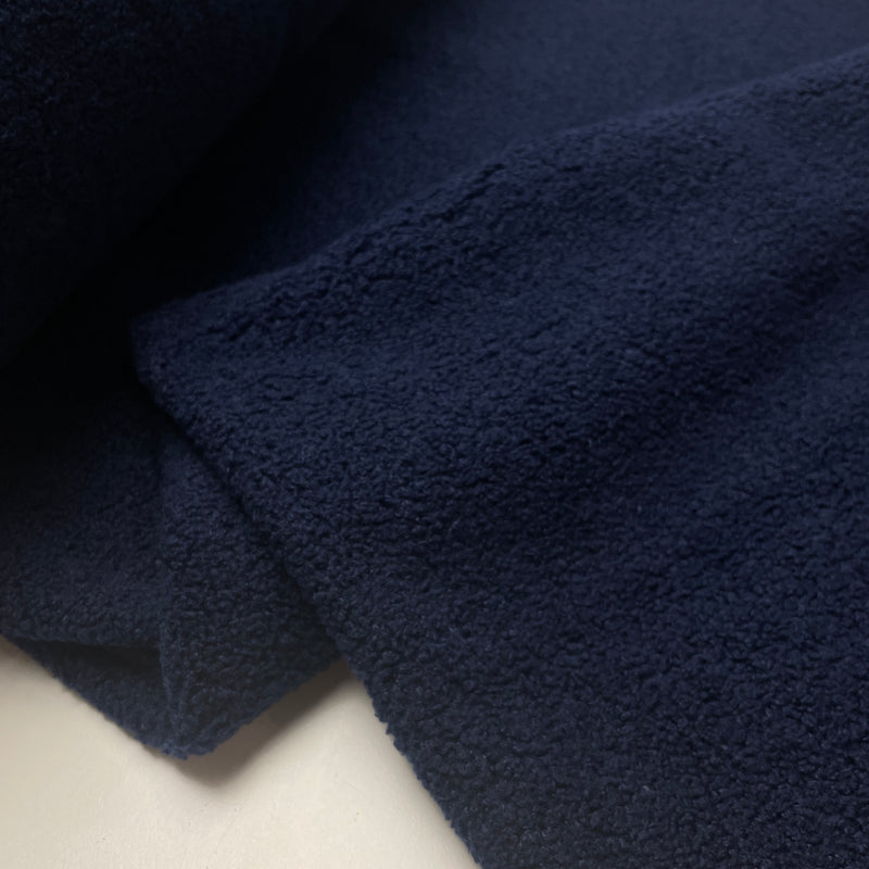 Teddy Stoff Jackenstoff mit Fleeceabseite blau