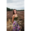 Viskose Ecovero Stoff Webware Blumen lila violett