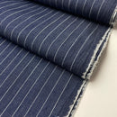 Weiche Baumwolle Jeans Stoff für Bekleidung Streifen Muster dunkelblau