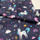 Swafing Tim Baumwolle Stoff Einhörner blau