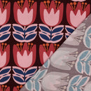 Viskose Ecovero Stoff Webware Blumen braun rosa