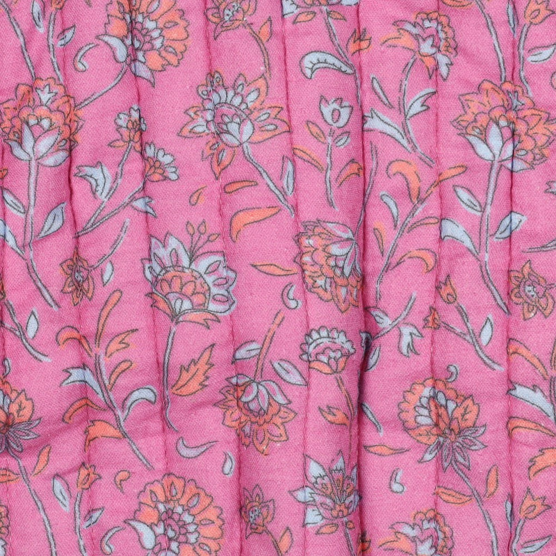 Jacken Stepp Stoff Musselin Stepper Blumen rosa