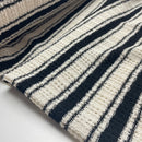 Strick Jacquard Stoff Streifen schwarz