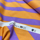 Mies & Moos French Terry Sweat Stoff quergestreift orange lila